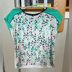 The Limited Blue, Teal, and White Blouse